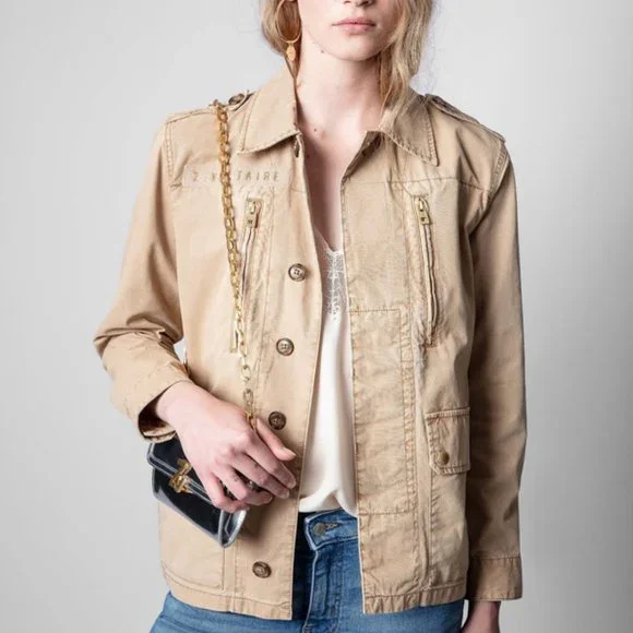 NWT $398 Zadig & Voltaire Kid Cotton Good Vibes Jacket